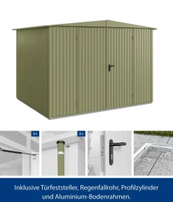Hörmann Gartenhäuser & Gerätehäuser - Berry-Gerätehaus Classic-S Typ 3, ca. B323,6/H219,4/T247,7 cm Quarzgrau