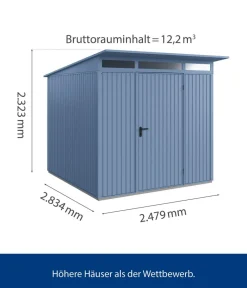 Hörmann Gartenhäuser & Gerätehäuser > Berry-Gerätehaus Classic-P Typ 2, ca. B247,9/H232,3/T283,4 cm