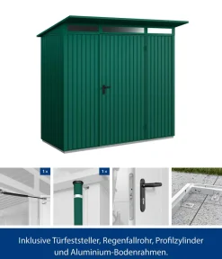 Hörmann Berry-Gerätehaus Classic-P Typ 1, ca. B247,9/H228,6/T153 cm Moosgrün