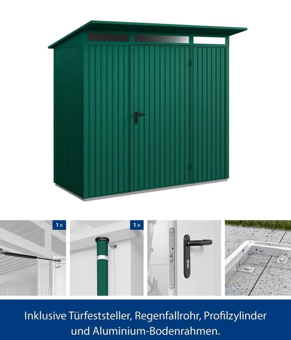 Hörmann Berry-Gerätehaus Classic-P Typ 1, ca. B247,9/H228,6/T153 cm Moosgrün