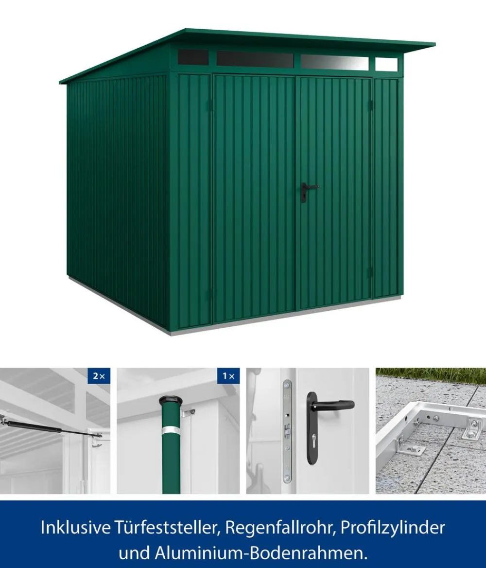 Hörmann Berry-Gerätehaus Classic-P Typ 2, ca. B247,9/H232,3/T283,4 cm Moosgrün Online