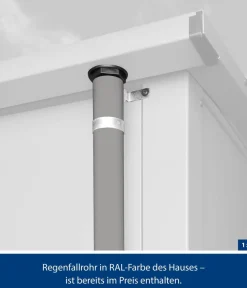 Hörmann Gartenhäuser & Gerätehäuser - Berry-Gerätehaus Classic-P Typ 2, ca. B247,9/H232,3/T283,4 cm Graualuminium
