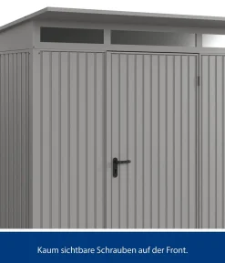 Hörmann Gartenhäuser & Gerätehäuser - Berry-Gerätehaus Classic-P Typ 2, ca. B247,9/H232,3/T283,4 cm Graualuminium