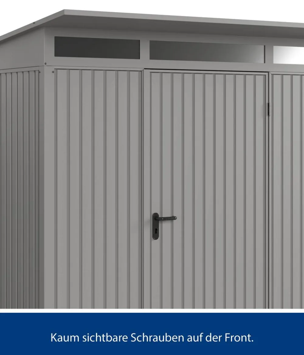 Hörmann Gartenhäuser & Gerätehäuser - Berry-Gerätehaus Classic-P Typ 2, ca. B247,9/H232,3/T283,4 cm Graualuminium