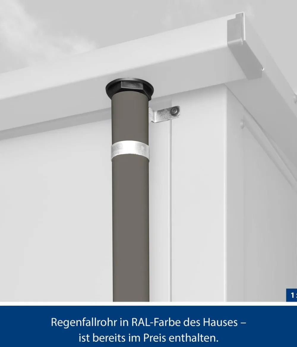 Hörmann Gartenhäuser & Gerätehäuser - Berry-Gerätehaus Classic-P Typ 2, ca. B247,9/H232,3/T283,4 cm Quarzgrau