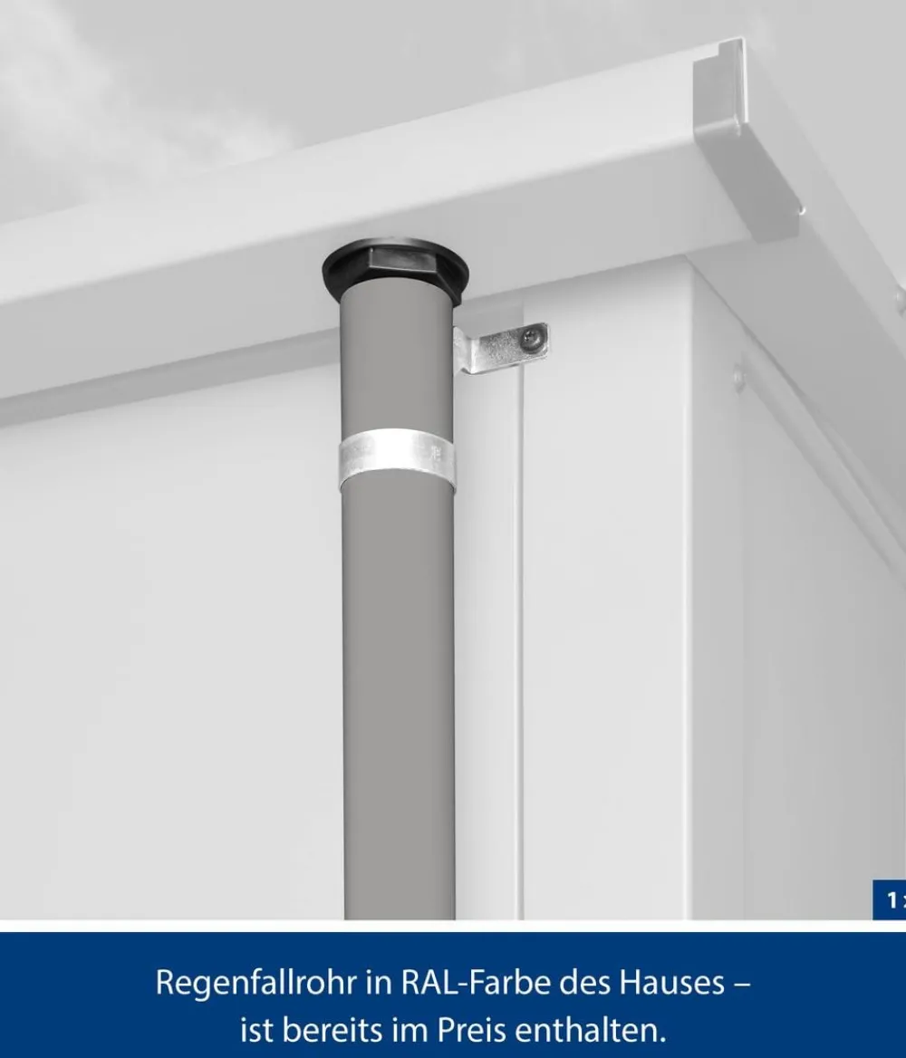 Hörmann Berry-Gerätehaus Classic-P Typ 1, ca. B247,9/H228,6/T153 cm Graualuminium Best