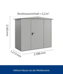 Hörmann Gartenhäuser & Gerätehäuser > Berry-Gerätehaus Classic-S Typ 1, ca. B258,8/H216/T121,3 cm