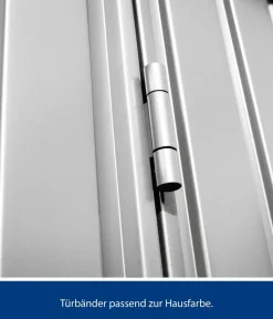Hörmann Berry-Gerätehaus Classic-S Typ 1, ca. B258,8/H216/T121,3 cm Weißaluminium New