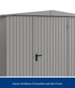Hörmann Gartenhäuser & Gerätehäuser - Berry-Gerätehaus Classic-S Typ 1, ca. B258,8/H216/T121,3 cm Graualuminium