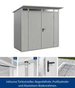 Hörmann Gartenhäuser & Gerätehäuser - Berry-Gerätehaus Classic-P Typ 1, ca. B247,9/H228,6/T153 cm Schilfgrün