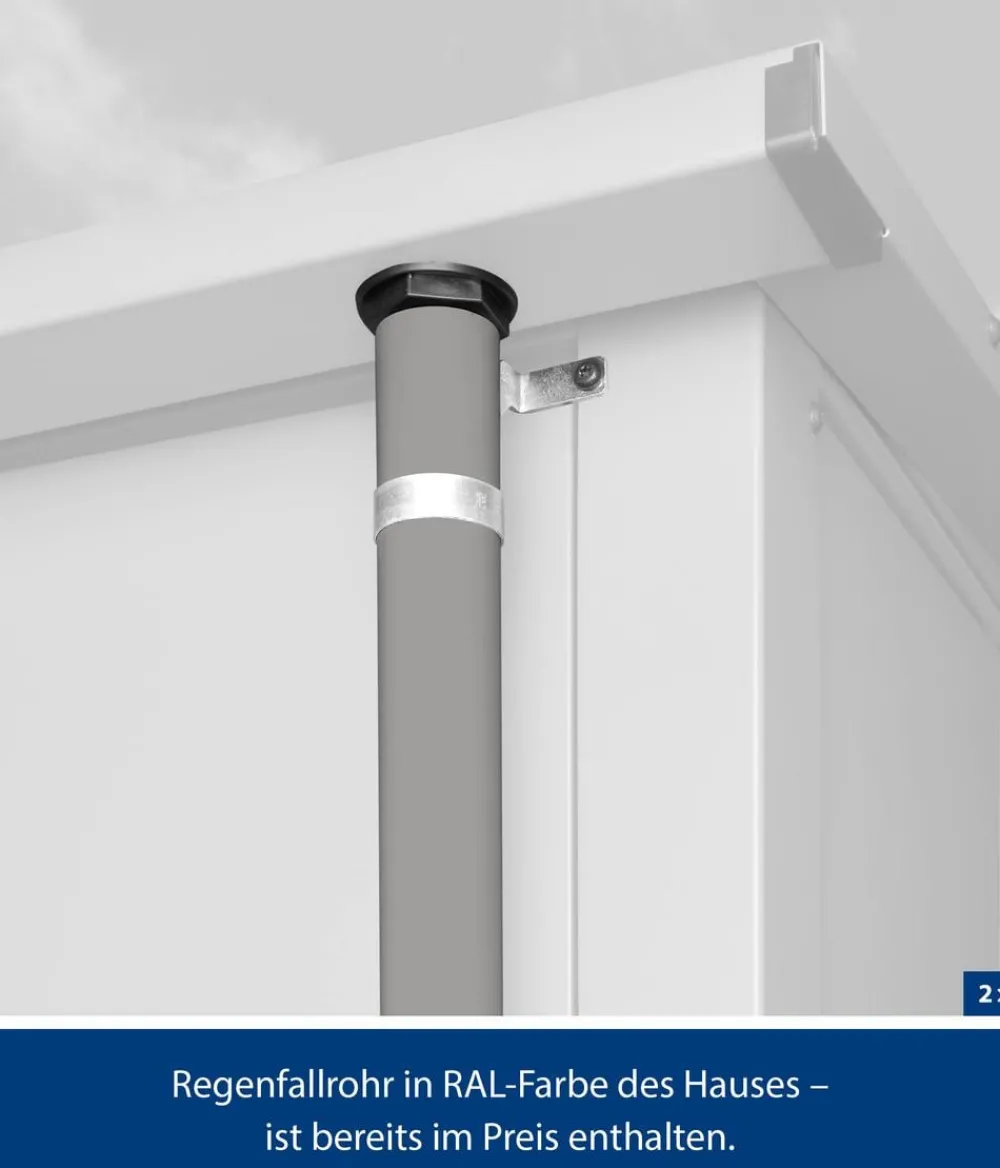 Hörmann Gartenhäuser & Gerätehäuser - Berry-Gerätehaus Classic-S Typ 1, ca. B258,8/H216/T121,3 cm Graualuminium