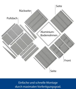 Hörmann Gartenhäuser & Gerätehäuser > Berry-Gerätehaus Modern-P Typ 1, ca. B247,9/H228,6/T153 cm