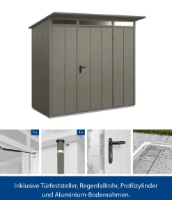 Hörmann Berry-Gerätehaus Modern-P Typ 1, ca. B247,9/H228,6/T153 cm Quarzgrau Outlet