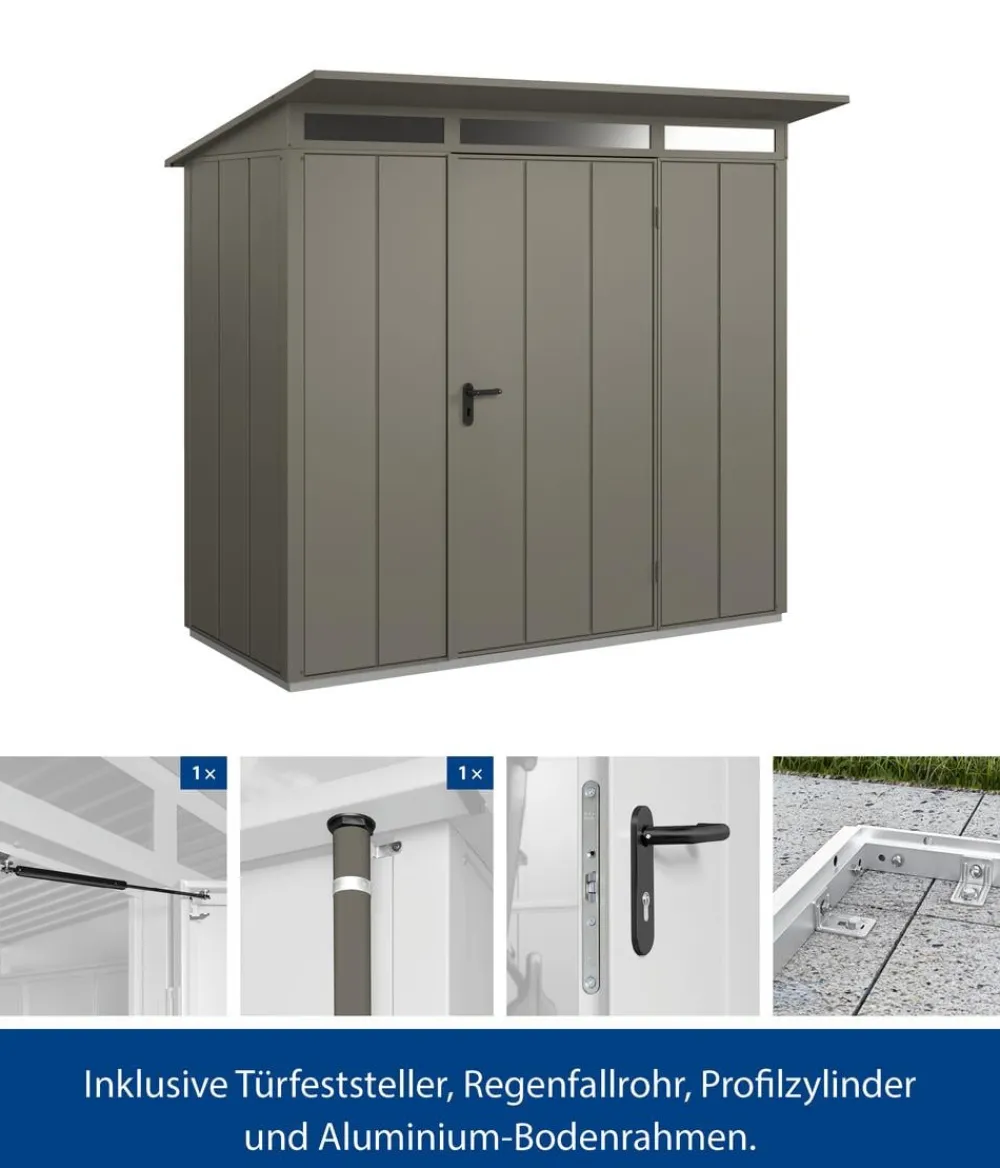 Hörmann Berry-Gerätehaus Modern-P Typ 1, ca. B247,9/H228,6/T153 cm Quarzgrau Outlet