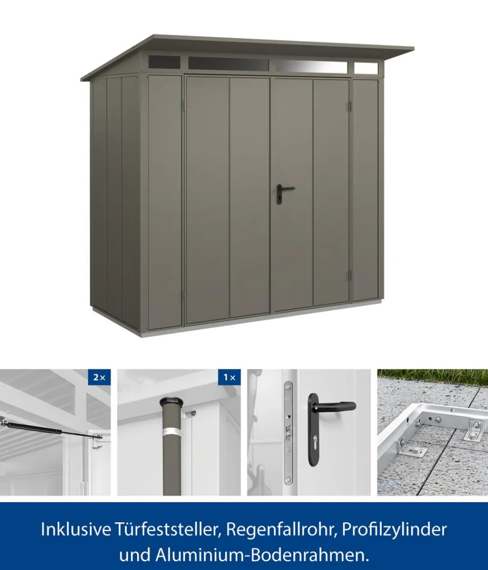 Hörmann Berry-Gerätehaus Modern-P Typ 1, ca. B247,9/H228,6/T153 cm Quarzgrau Online