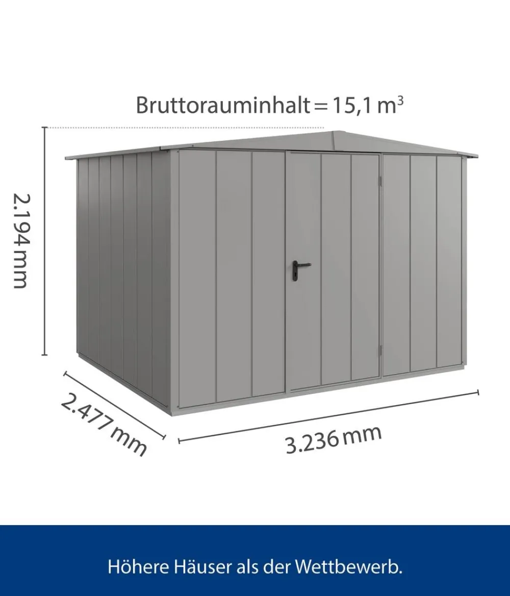 Hörmann Gartenhäuser & Gerätehäuser > Berry-Gerätehaus Modern-S Typ 3, ca. B323,6/H219,4/T247,7 cm