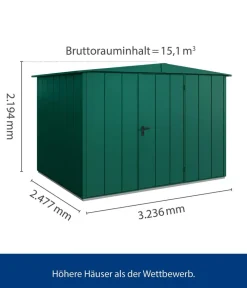 Hörmann Gartenhäuser & Gerätehäuser > Berry-Gerätehaus Modern-S Typ 3, ca. B323,6/H219,4/T247,7 cm