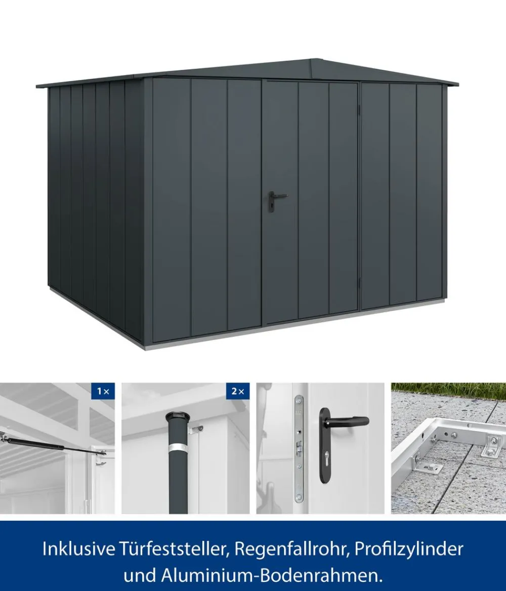 Hörmann Berry-Gerätehaus Modern-S Typ 3, ca. B323,6/H219,4/T247,7 cm Anthrazit Clearance