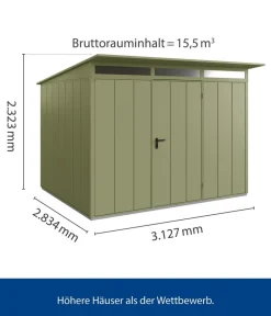 Hörmann Gartenhäuser & Gerätehäuser > Berry-Gerätehaus Modern-P Typ 3, ca. B312,7/H232,3/T283,4 cm