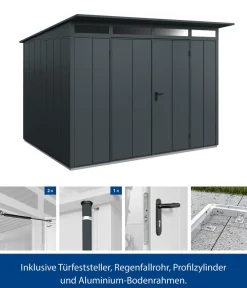 Hörmann Gartenhäuser & Gerätehäuser > Berry-Gerätehaus Modern-P Typ 3, ca. B312,7/H232,3/T283,4 cm