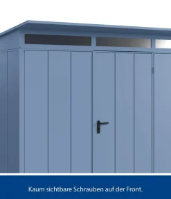 Hörmann Gartenhäuser & Gerätehäuser - Berry-Gerätehaus Modern-P Typ 3, ca. B312,7/H232,3/T283,4 cm Taubenblau