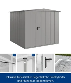 Hörmann Berry-Gerätehaus Modern-S Typ 2, ca. B258,8/H216/T247,7 cm Graualuminium Online