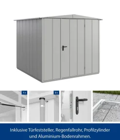 Hörmann Gartenhäuser & Gerätehäuser - Berry-Gerätehaus Modern-S Typ 2, ca. B258,8/H216/T247,7 cm Fenstergrau