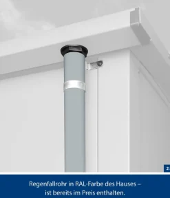 Hörmann Gartenhäuser & Gerätehäuser - Berry-Gerätehaus Modern-S Typ 2, ca. B258,8/H216/T247,7 cm Quarzgrau