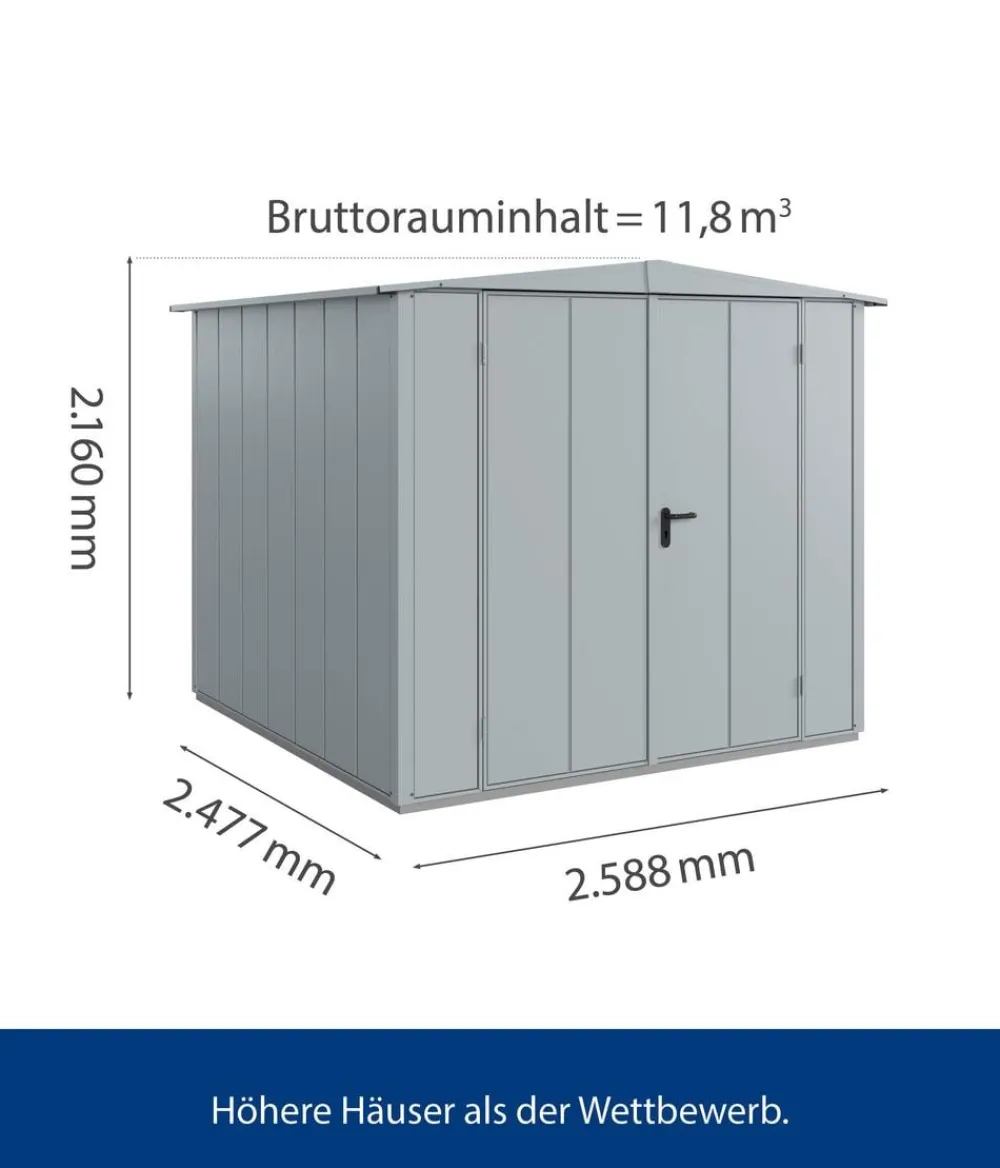 Hörmann Gartenhäuser & Gerätehäuser > Berry-Gerätehaus Modern-S Typ 2, ca. B258,8/H216/T247,7 cm