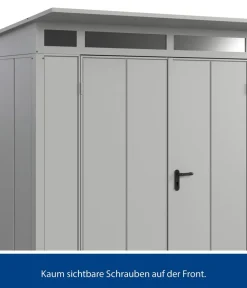Hörmann Berry-Gerätehaus Modern-P Typ 2, ca. B247,9/H232,3/T283,4 cm Weißaluminium Discount