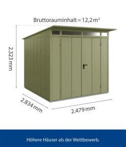 Hörmann Gartenhäuser & Gerätehäuser > Berry-Gerätehaus Modern-P Typ 2, ca. B247,9/H232,3/T283,4 cm