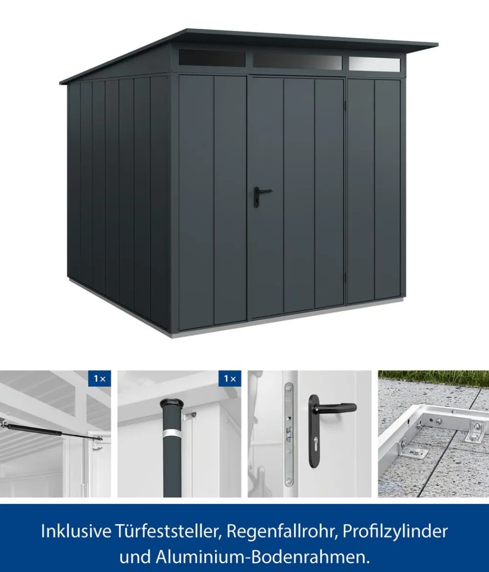 Hörmann Gartenhäuser & Gerätehäuser > Berry-Gerätehaus Modern-P Typ 2, ca. B247,9/H232,3/T283,4 cm