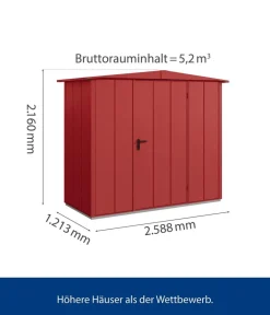 Hörmann Gartenhäuser & Gerätehäuser > Berry-Gerätehaus Modern-S Typ 1, ca. B258,8/H216/T121,3 cm