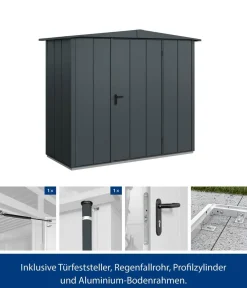 Hörmann Berry-Gerätehaus Modern-S Typ 1, ca. B258,8/H216/T121,3 cm Anthrazit Outlet