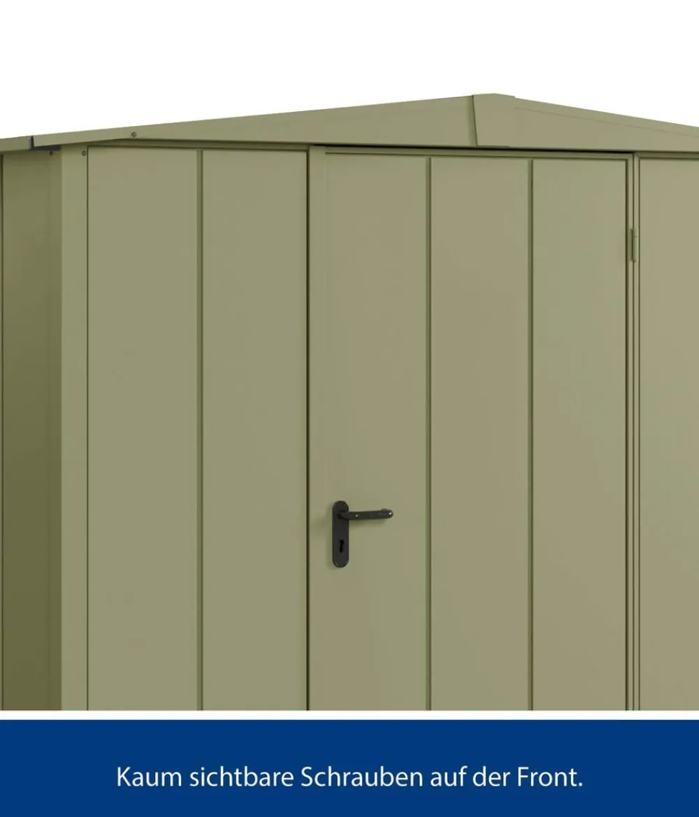 Hörmann Berry-Gerätehaus Modern-S Typ 1, ca. B258,8/H216/T121,3 cm Schilfgrün New