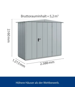 Hörmann Gartenhäuser & Gerätehäuser > Berry-Gerätehaus Modern-S Typ 1, ca. B258,8/H216/T121,3 cm