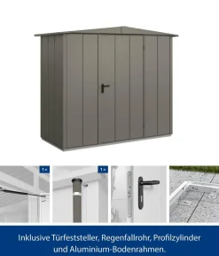 Hörmann Gartenhäuser & Gerätehäuser - Berry-Gerätehaus Modern-S Typ 1, ca. B258,8/H216/T121,3 cm Quarzgrau
