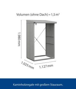 Hörmann Berry-Kaminholzregal Modern Weißaluminium Outlet