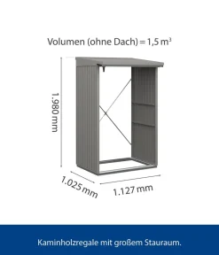 Hörmann Berry-Kaminholzregal Classic Graualuminium Hot