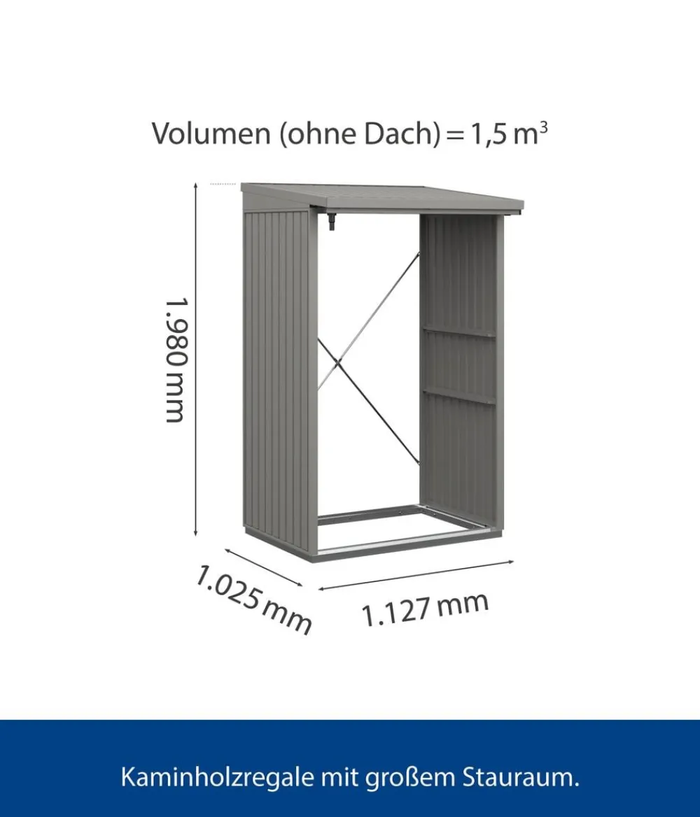 Hörmann Berry-Kaminholzregal Classic Graualuminium Hot