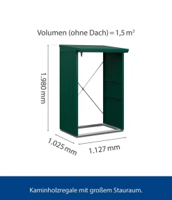 Hörmann Berry-Kaminholzregal Classic Moosgrün Sale