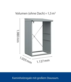 Hörmann Berry-Kaminholzregal Classic Fenstergrau Clearance