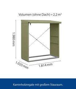 Hörmann Kaminholzregale - Berry-Kaminholzregal Modern Graualuminium