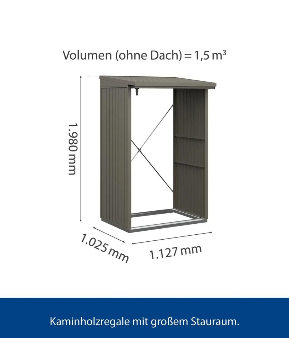 Hörmann Berry-Kaminholzregal Classic Quarzgrau Best