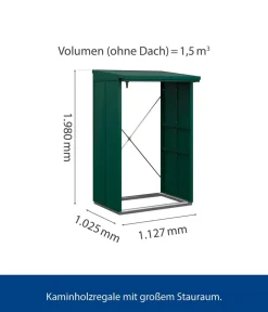Hörmann Kaminholzregale - Berry-Kaminholzregal Modern Moosgrün