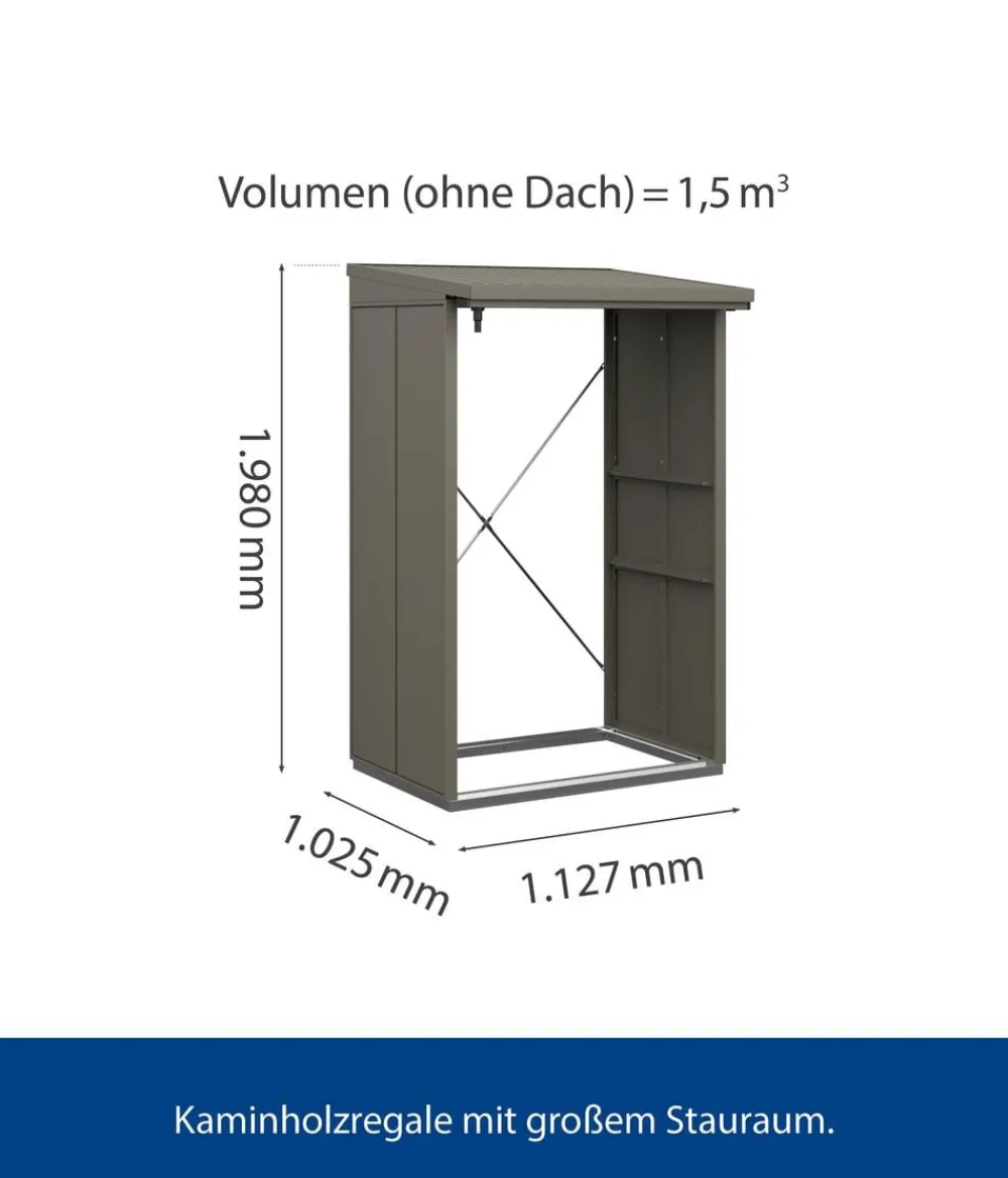 Hörmann Kaminholzregale - Berry-Kaminholzregal Modern Quarzgrau