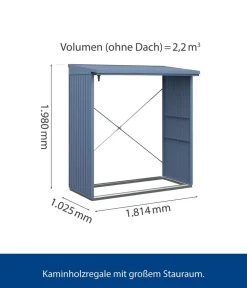 Hörmann Kaminholzregale - Berry-Kaminholzregal Classic Taubenblau