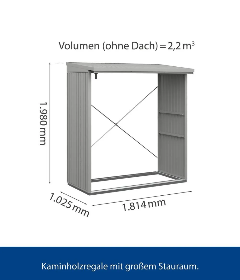 Hörmann Kaminholzregale - Berry-Kaminholzregal Classic Weißaluminium