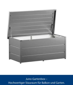 Hörmann Aufbewahrungsboxen - Gartenbox Juno Modern 1620, 700 Liter, ca. B166/H72,5/T87,5 cm Graualuminium