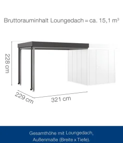 Hörmann Dachzubehör > Juno Loungedach für JFD5/9/12, ca. B321/H220/T229 cm